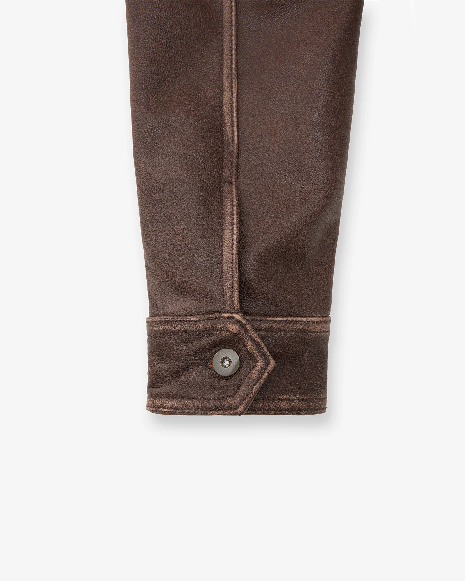 Aged Heavy Wash Leather Jacket - Image 5