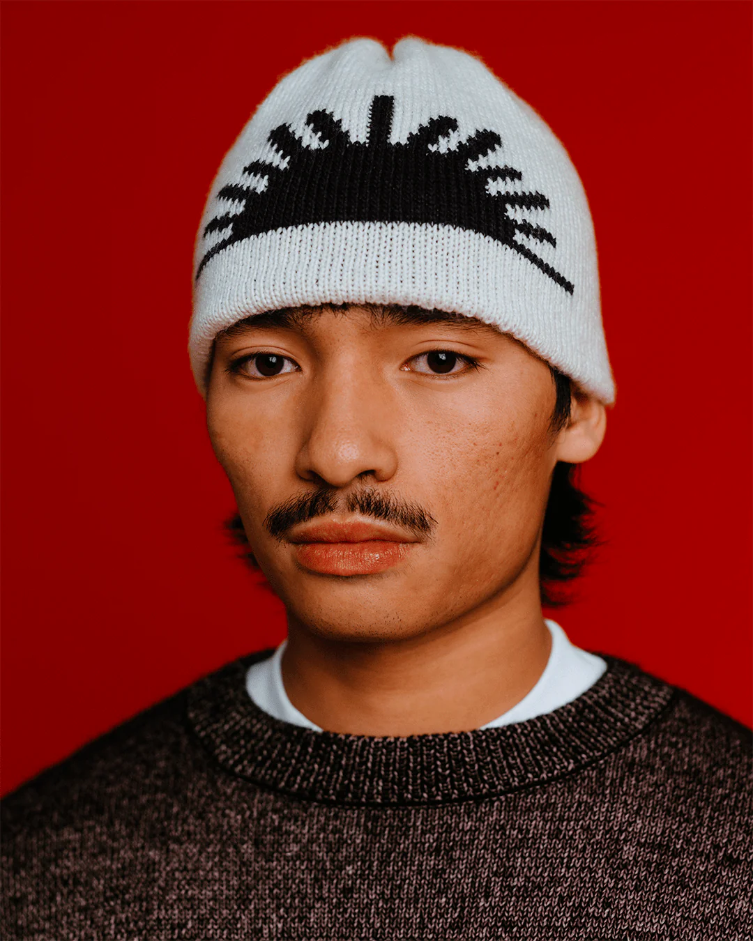 Chunky Knit Beanie - Off White - Image 2