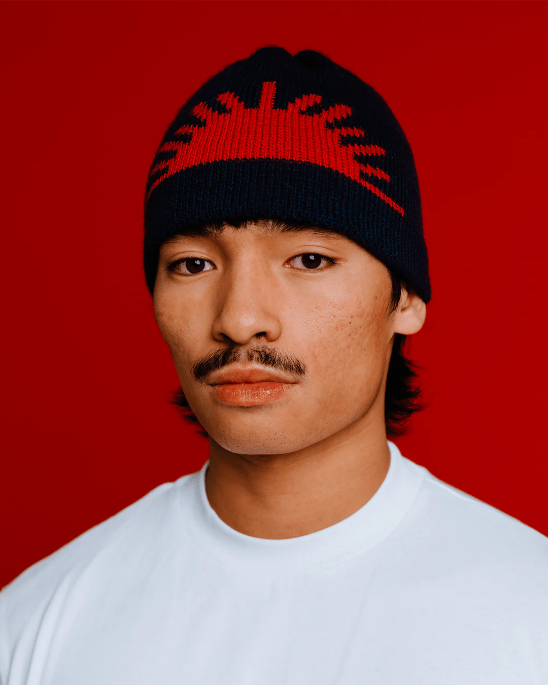 Chunky Knit Beanie - Navy - Image 2