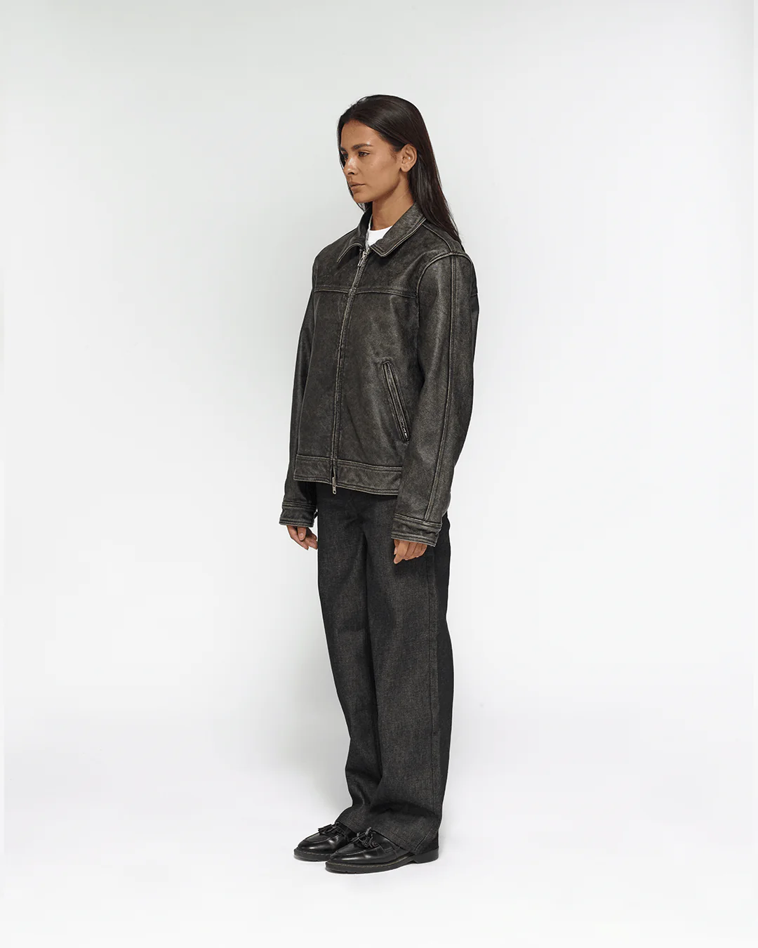 Distressed Leather Jacket - Image 10