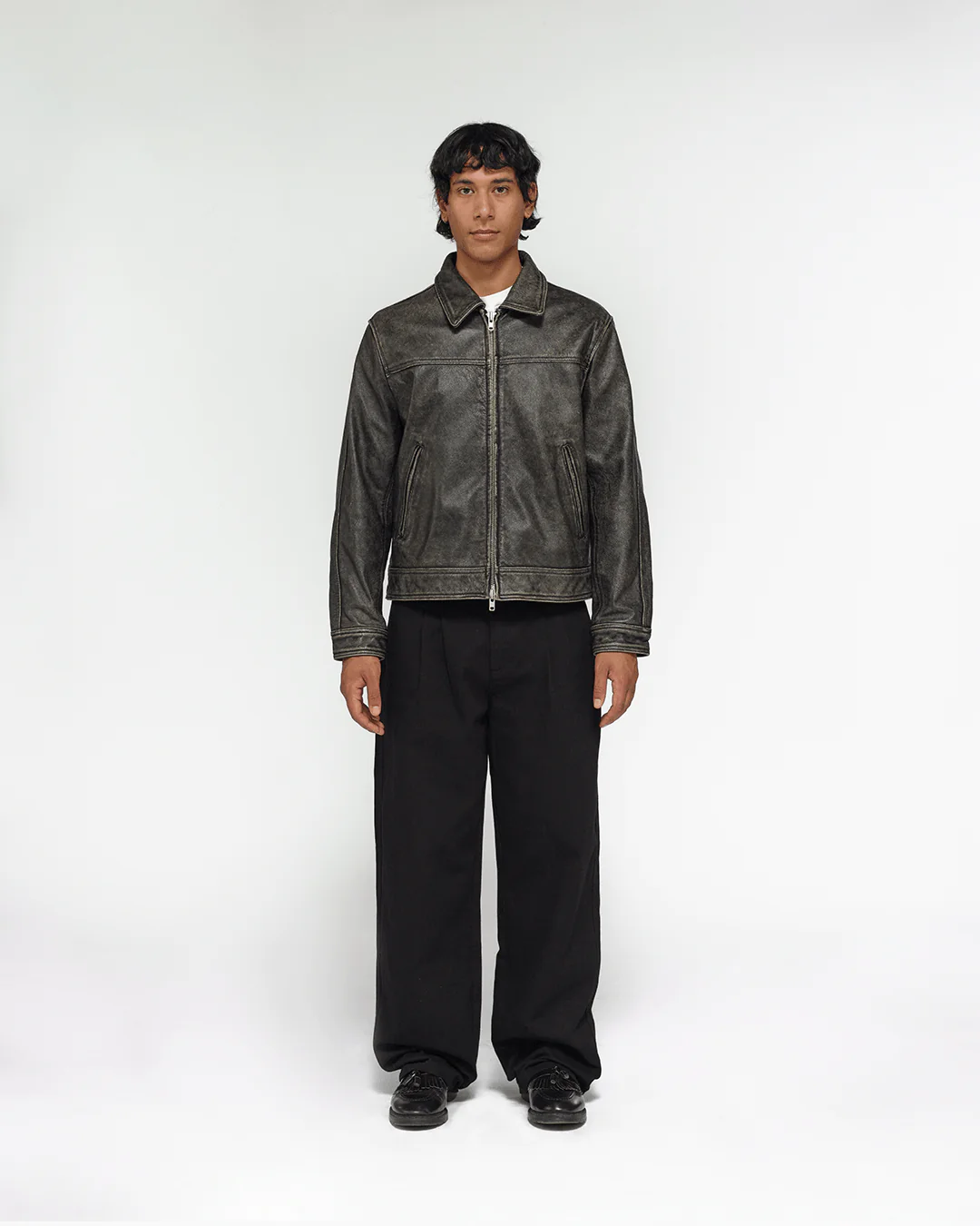 Distressed Leather Jacket - Image 6