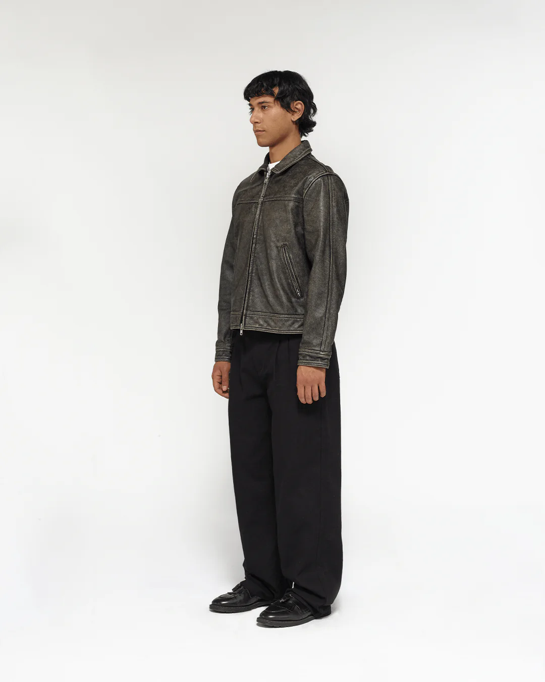 Distressed Leather Jacket - Image 7