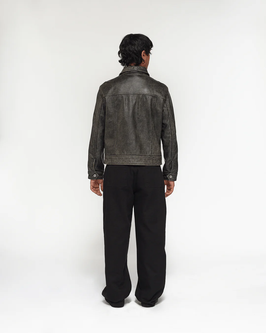 Distressed Leather Jacket - Image 8