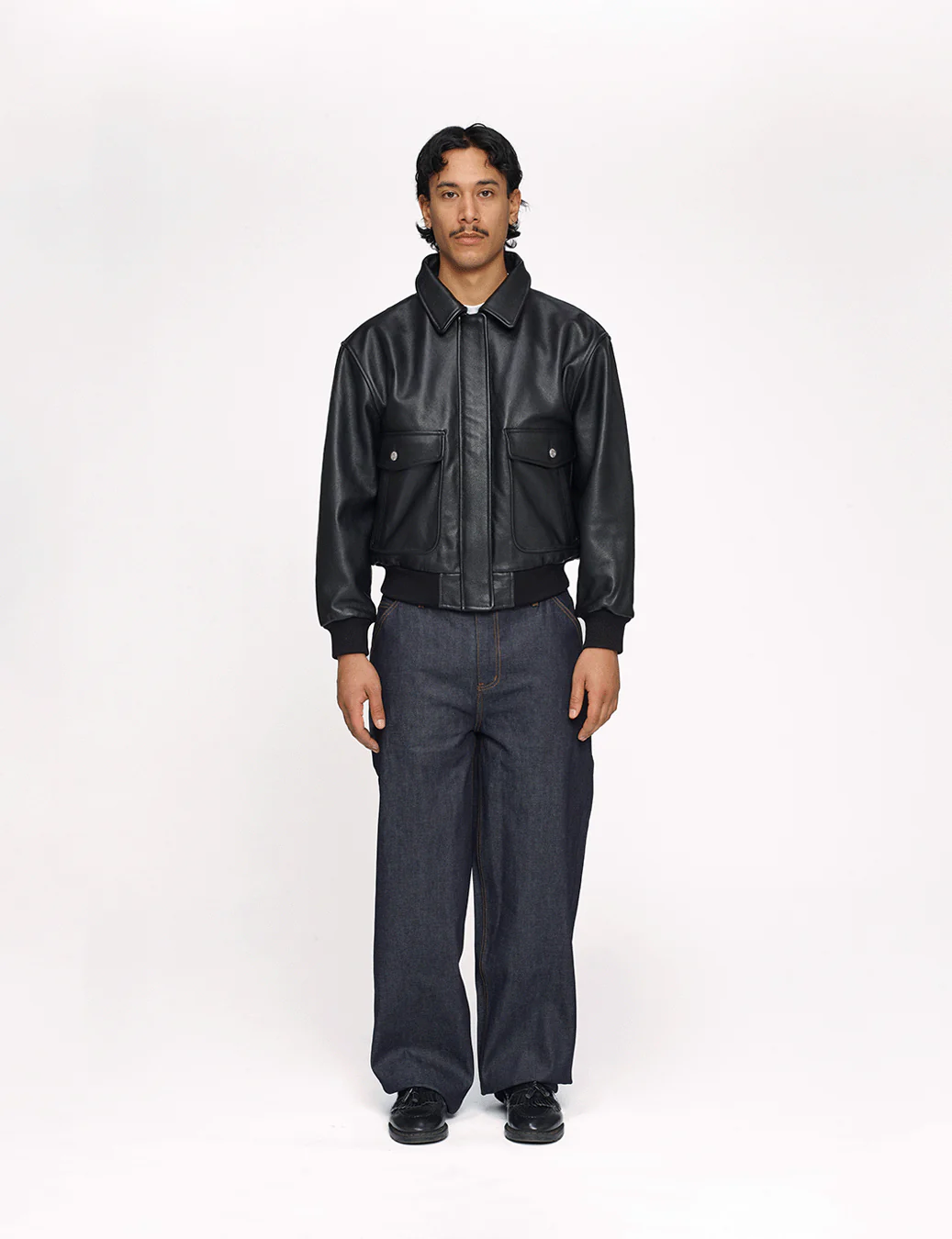Leather Bomber Jacket - Image 3