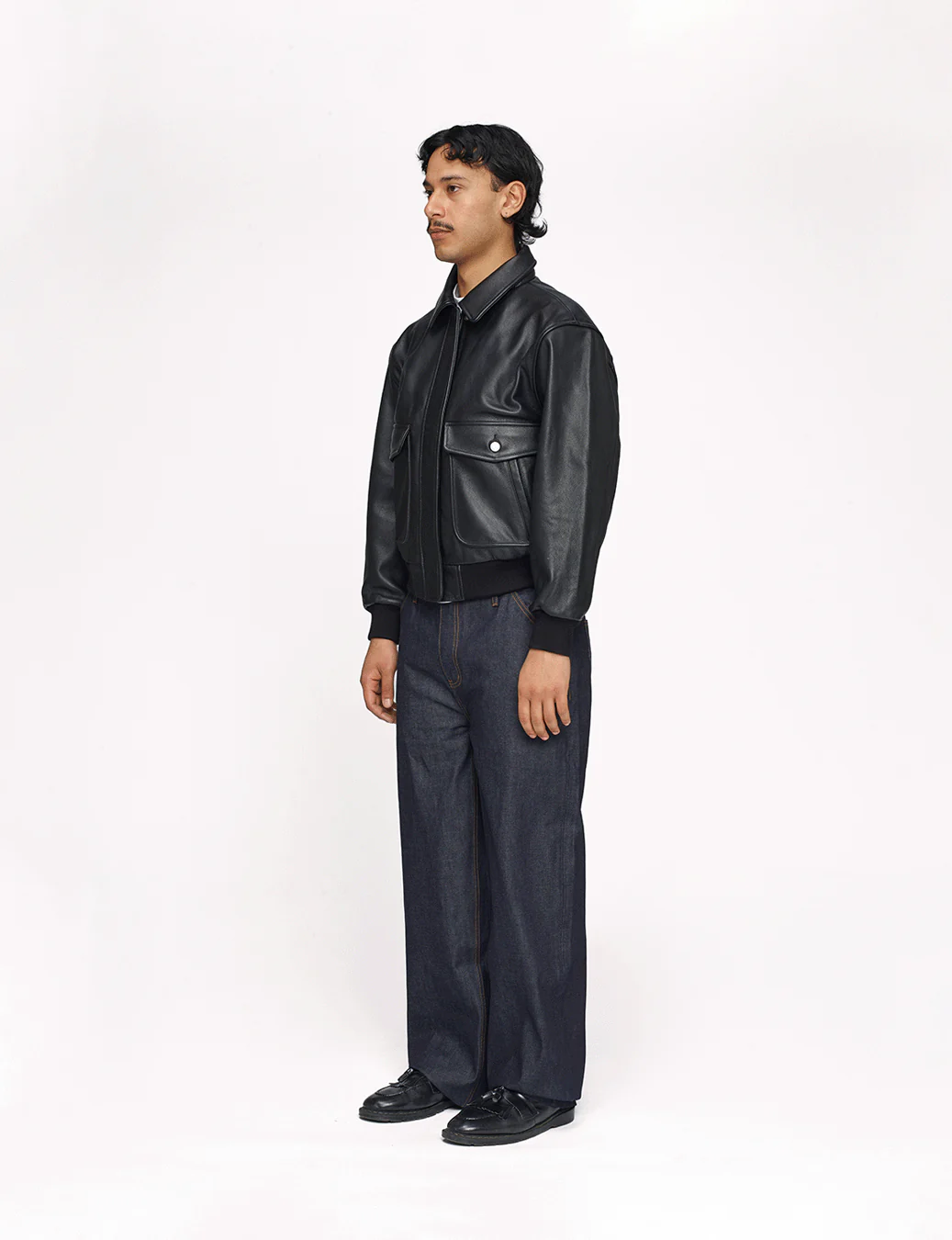 Leather Bomber Jacket - Image 4
