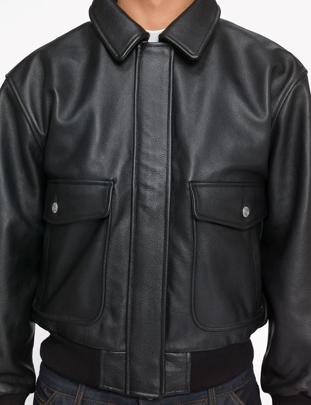 Leather Bomber Jacket - Image 6