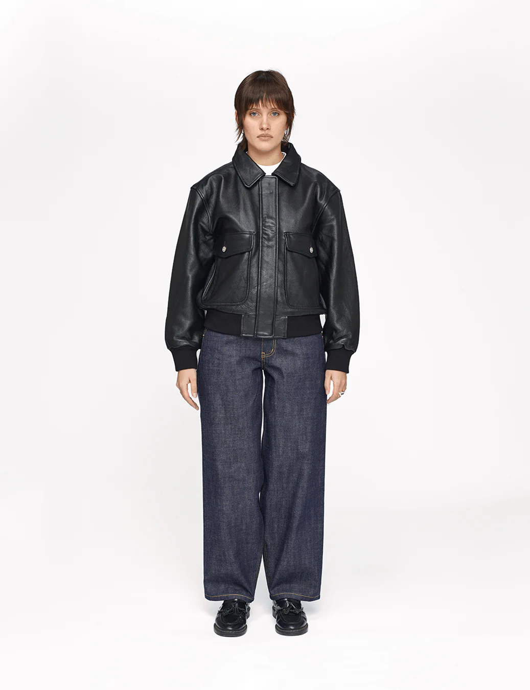 Leather Bomber Jacket - Image 8