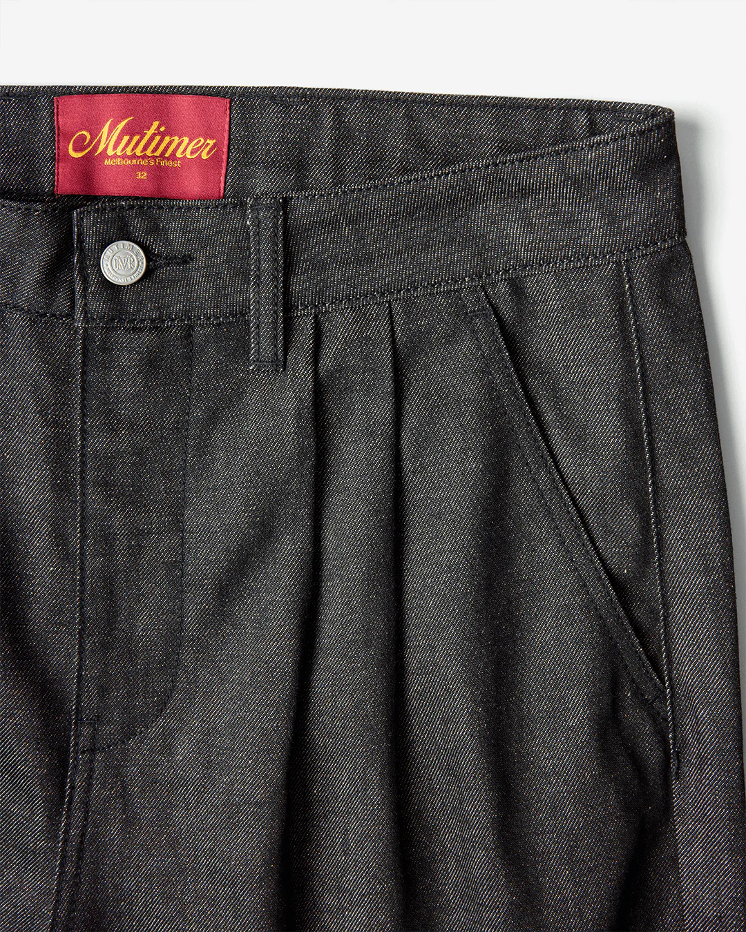 Raw Black Pleated Shorts - Image 3